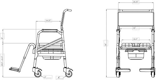 Miniatura 8 de SolutionBased - Elegible para FSA HSA - Silla de ducha plegable de aluminio ligera para ancianos y discapacitados - Silla de ruedas de ducha con