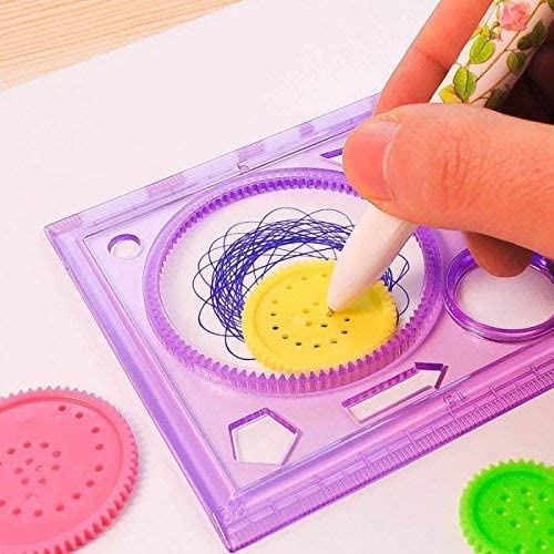Image of Royals Birthday Return Gifts for Kids Party - Designer Ruler Spirograph Set, Multicolor (Pack of 12)