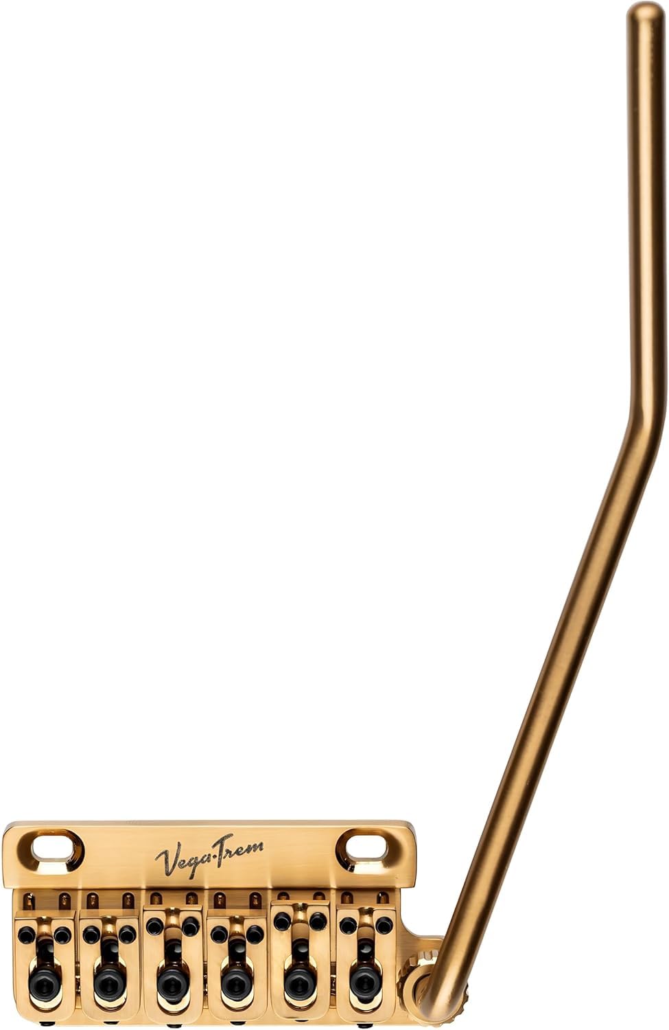 Vega-Trem VT1 - Ponte tremolo speciale per chitarra Stratocaster a 2 punti, per Stratocaster, senza mod, facile installazione (oro, destra)