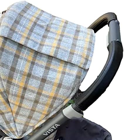 Baby Stroller Leather Armrest Handle Cover Compatible with Uppababy Vista V1/V2 Stroller, Bumper Sleeve Case Bar Protective Covers Pram Accessories (for mom Handle Black)