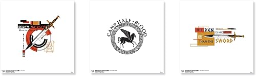 Trends International Gallery Pops Disney Percy Jackson y los Olímpicos - Paquete de arte de pared de campamento mestizo (paquete de 3) arte de pared