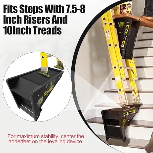 Image of 2 Pack Stable Platform Ladder Leveler - Ladder Levelers for Extension Ladders with Storage for Uneven Surfaces