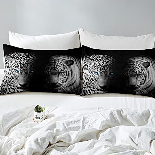 Parure de lit tigre et léopard avec impression HD en microfibre de literie supérieure - 5