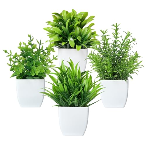Paquete De 3 Plantas Artificiales Decorativas De Eucalipto En Maceta Para Escritorio Y Oficina