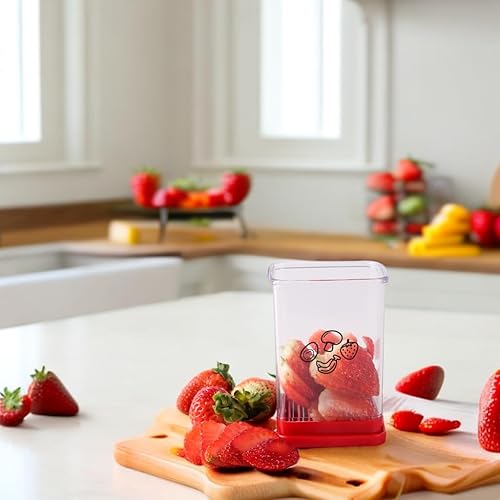 Miniatura 5 de BFMXSN Rebanador de frutas, taza para cortar huevos, multifuncional de acero inoxidable para frutas y verduras, herramienta portátil para cortar