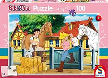 Schmidt Spiele 56187 Bibi e Tina su Martins HOF Puzzle, 100 Pezzi