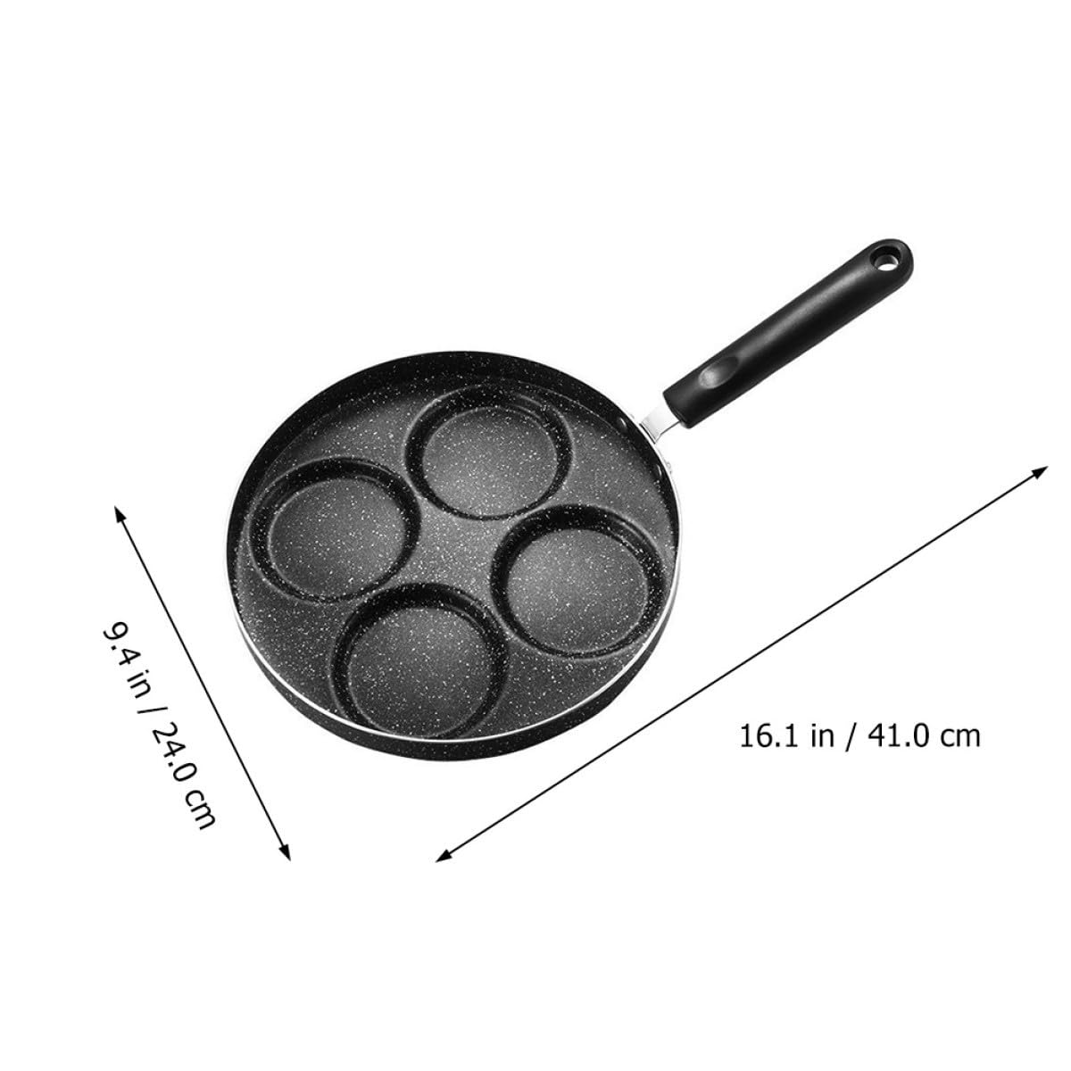 1pieza Sartén Antiadherente De Huecos Para Tortillas y Hamburguesas Sartén De Médica Compatible Cocinas De Inducción Mango Práctico Diseño Para Desayunos Rápidos