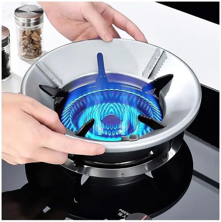 ROMINO Gas Saver Stand, Gas Stove Burner Stand, Gas Flame Protector From Wind Burner Cover Protector Windproof Energy Saving, Metal Body - Image 7 thumbnail