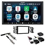 Alpine iLX-W650 7' Touchscreen Receiver Bundle with Metra Dash Kit, Axxess Wiring Interface & Antenna Adapter – Compatible with Select 2006–2025 GM, Chevy, Buick Vehicles