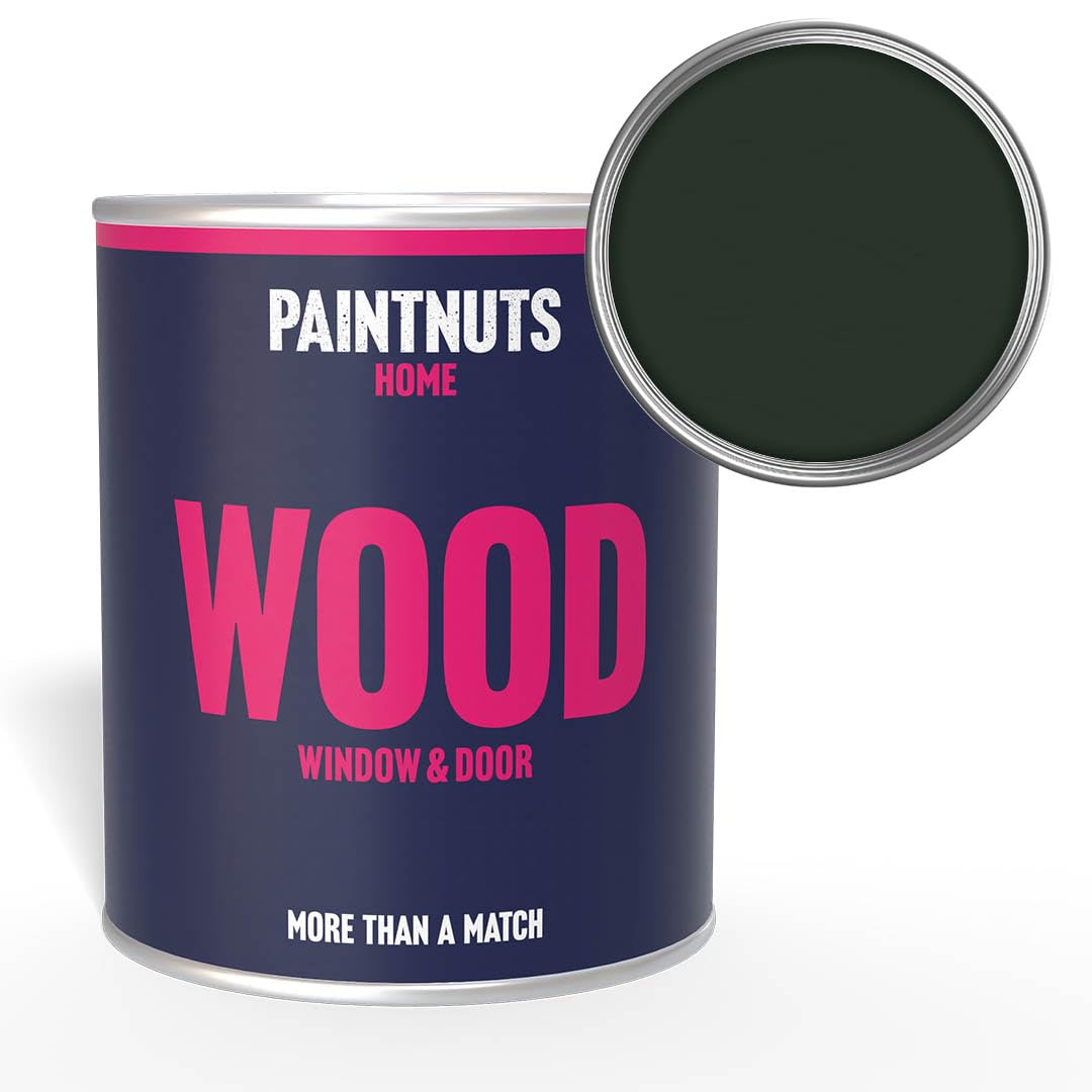 Paintnuts Wood Window Door Weatherproof Satin PaintFir Green 1L (Ral6009) from B&Q