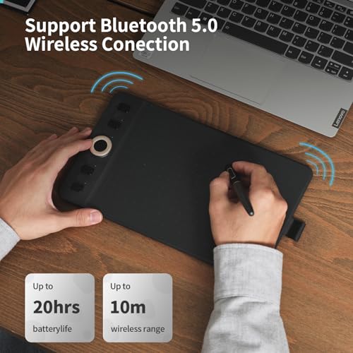 Image of GAOMON Bluetooth Drawing Tablet WH851 8 x 5 inches Graphics Tablet, Digital Art Tablet Supports 16384 Levels, Intuitive Dial with 8 Shortcut Keys Work with Windows & Android & Mac (Grey)