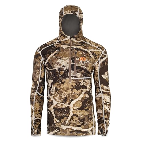 First Lite Mens Kiln Hoody - Camo Merino Wool Base Layer Midweight Thermal Cold Weather Hunting Gear for Men First Lite Cipher Small