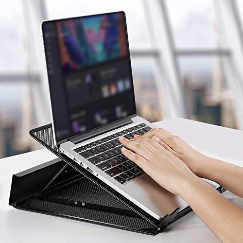 Designa Metal Mesh Ventilated Adjustable Laptop Stands Computer Notebook Holder Stand Riser Compatible With Apple Macbook Air Pro Dell Xps Hp Samsung Lenovo More Laptops Up To 19"- Black #TOP1