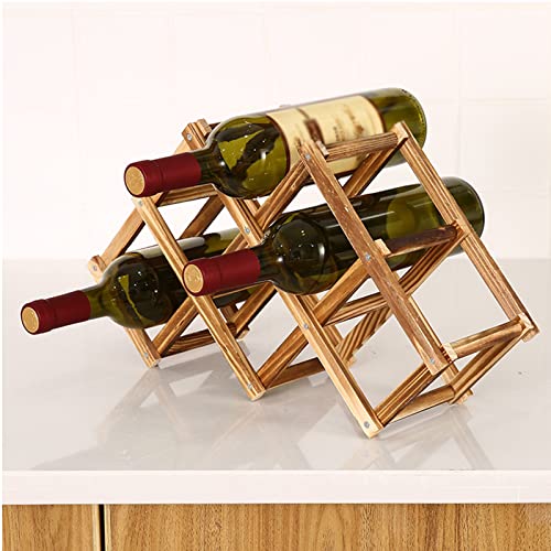 Soporte para 6 botellas de vino plegable de madera miniatura 2