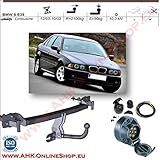 Stützlast: 75 kg AHK Anhängerkupplung mit Elektrosatz 7 polig für BMW 5 E39 1995-2003 Anhängevorrichtung Hängevorrichtung - starr, mit angeschraubtem Kugelkopf