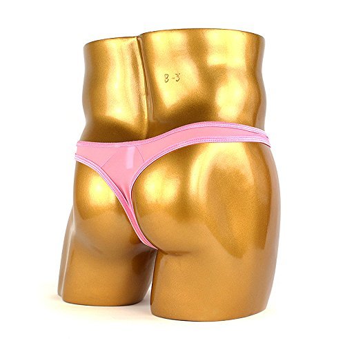 Wenmei Men's Bikini Boxer Briefs Trip Thongs G-String Milk Silk Underwear Shorts (Pink) #TOP4