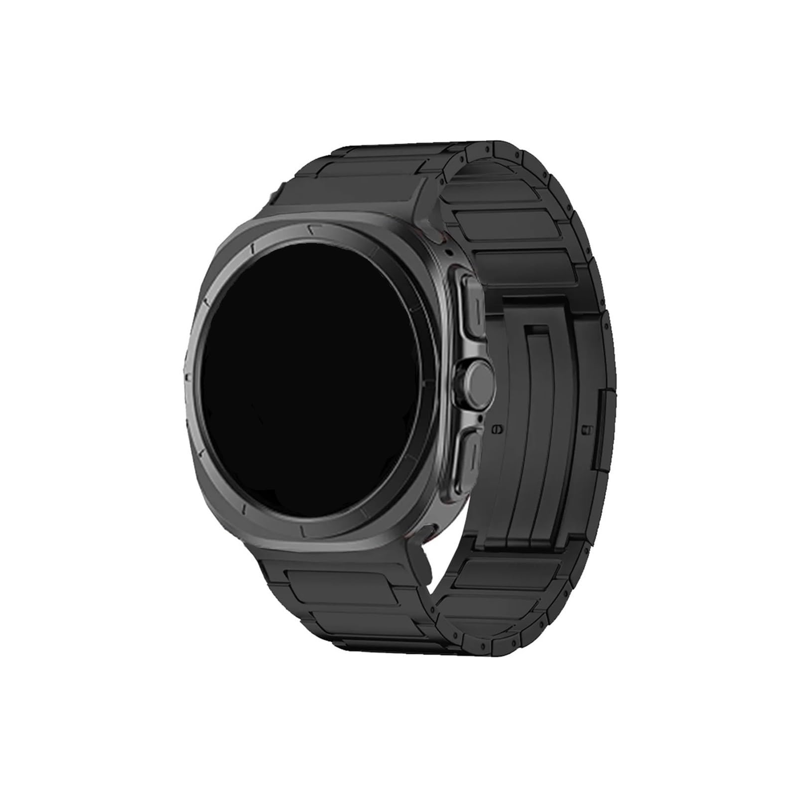 Correa de reloj de titanio compatible con for Samsung Galaxy Watch 7 Ultra Pulsera de metal compatible con for GALAXY Watch 7 Ultra Correa con extremo curvo sin espacios(Black)