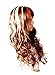 Perruque longue - ondulée - cheveux synthétiques - femme - femme - 72 cm - déguisement - cosplay - carnaval - halloween - marron avec maches blanches - accessoires - idée cadeau originale
