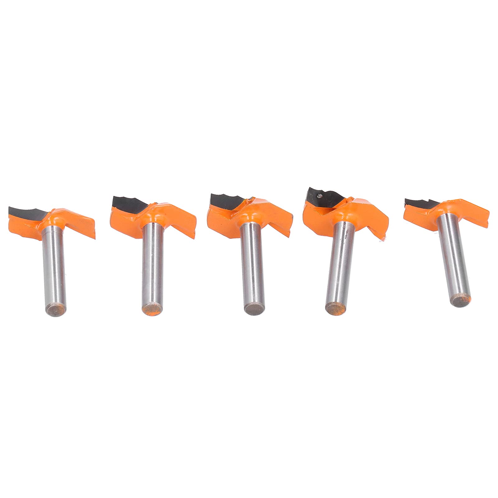 5 pezzi di fresa per router con gambo da 1/4", frese in carburo per router per legno, utensili da taglio per lavorazione del legno per porte di armadi con punte in lega YG6, set di