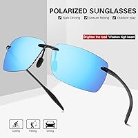Vista 2 de MIRYEA Lentes de sol deportivos polarizados sin montura para hombres y mujeres, para conducir, correr, pescar, golf, bloqueo UV, lentes de sol