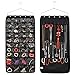 homeyuser Organisateur de bijoux à suspendre double face pour boucles d'oreilles, colliers, bracelets, accessoires de penderie (40 poches-noir)