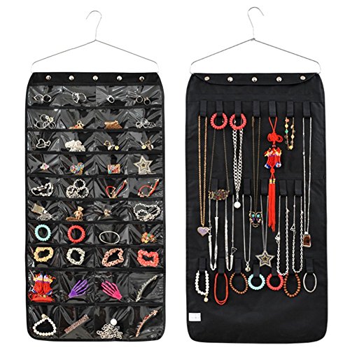 DeFancy 40 Pockets 20 Hooks and Loops Non-Woven Jewelry Hanging Bag 41.3