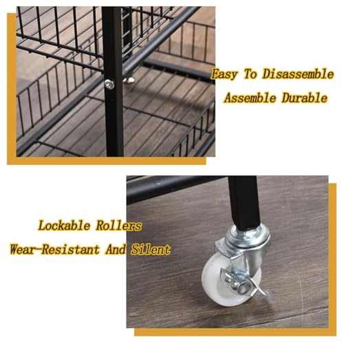 Support de rangement à 5 niveaux en acier robuste avec roues amovibles