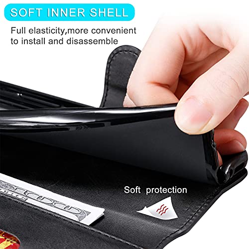 MOONCASE Capa Para Xiaomi Poco M4 Pro 5G,Fecho Magnético Com Função de Suporte de Slot de Cartão Cou