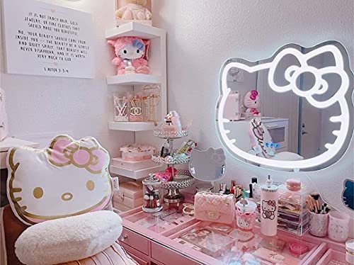 Impressions Vanity Hello Kitty Wall Mirror With Wi-Fi, Smart Touch Sensitive Makeup Vanity Mirror With App Controller And Color Changing Dimming Led Strip Light #TOP7