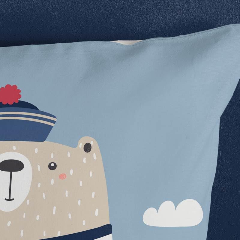 Housse de couette coton 140x200 bleu lit simple Good Morning Captain - 3