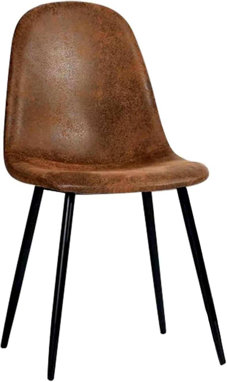 Dining Chairs Comfortable Upholstered Fabric Suede, Armless Side Chair for Home, Kitchen, Living Room, Bedroom, Restaurant, and Café, Set of 1 (Brown)