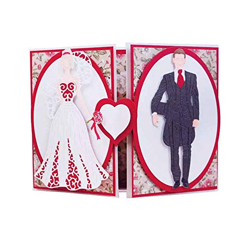 Fustella In Metallo Per Scrapbooking: Matrimonio Sposi, 13x10,5 Cm, Acciaio Al Carbonio, Per Biglietti E Decorazioni Fai Da Te