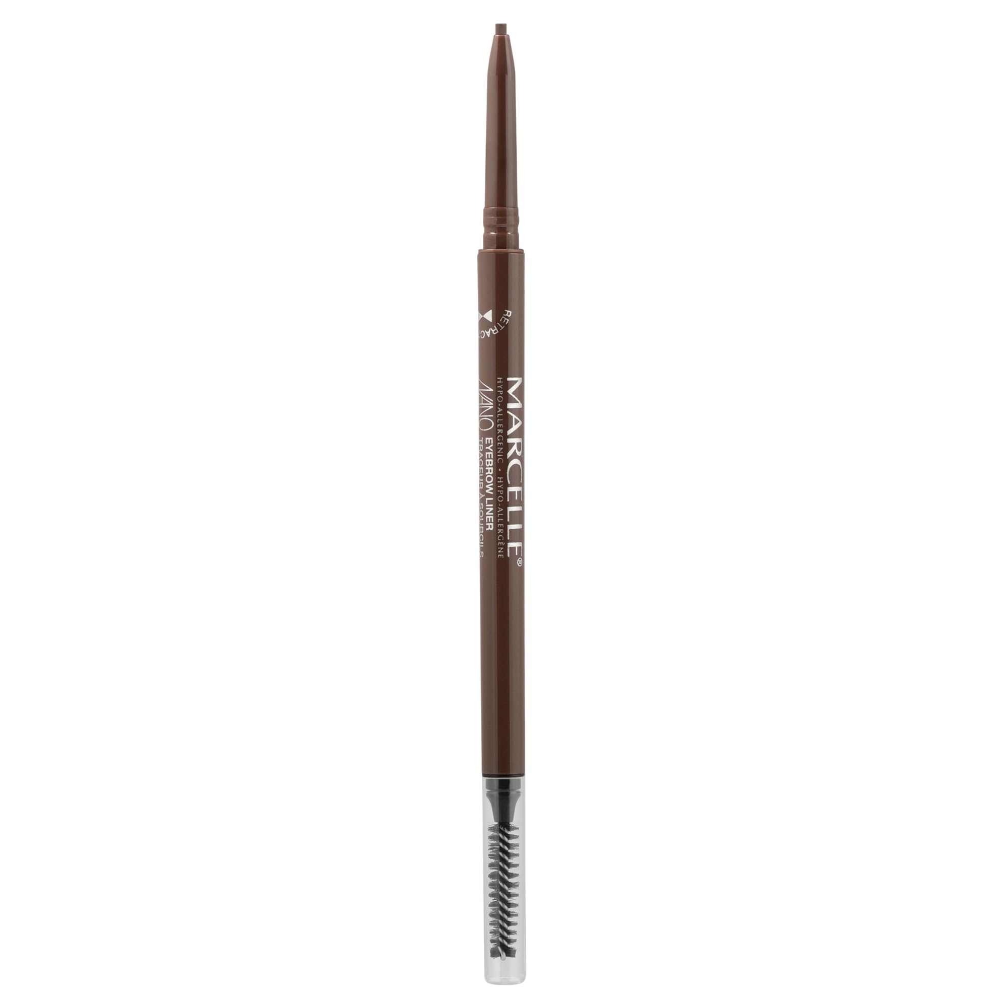 Nano Retractable Eyebrow Liner, Medium Brown, Brow Pencil, Ultra-Precise Definition, Waterproof, Long-Lasting, Hypoallergenic, Cruelty-Free, 0.09 g