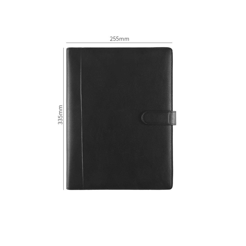 Carpeta de conferencias multifuncional para negocios, organizador profesional, carpeta de negocios de cuero duradero para hombres y mujeres, bolsa de documentos de negocios (naranja, 335 x 255