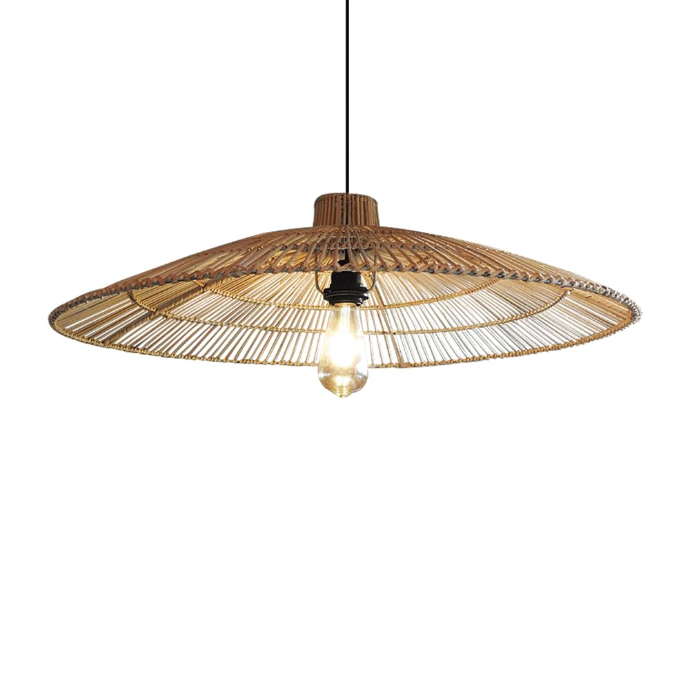 CHUNGYANG Natural Materials Lampshade Chinese Retro Style Tea Room Dining Room Chandelier Light Fixture Wabi-sabi Style Kitchen Island Restaurant Hanging Pendant Lighting Vintage Entryway Lighting