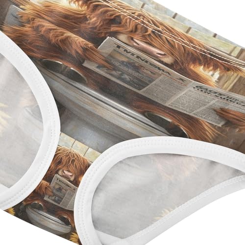 Funny Highland Cow Sitting on Toilet Reading Newspaper Toddler Girls's Underwear 2T 202b85804