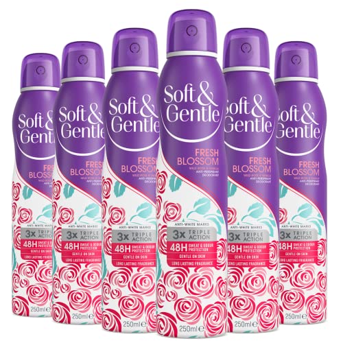 Soft & Gentle Fresh Blossom Antiperspirant Deodorant Spray 250ml x 6