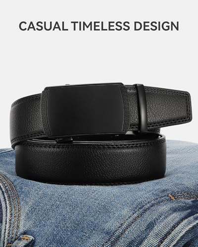 Image of CHAOREN Mens Belt Leather Ratchet Belt - Customizable Fit, Effortless Style (35mm)