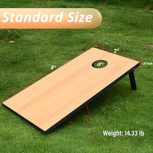 Yeeloon Cornhole Set, Regulation Size Cornhole Boards with 8 Bean Bags and Carrying Case, 4 ft x 2 ft Corn Hole Outdoor Game Toss Board for Adults Outside Activities by Yeeloon - Image 2