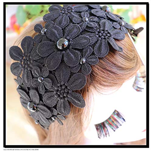 4Inch Wide Flowers Pattern Inelastic Embroidery Lace Trim,Curtain Tablecloth Slipcover Bridal Diy Craft Supply 3 Yards (Black) #TOP3