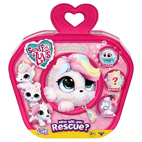 Little Live Pets| Scruff-a-Luvs Mystery Animal Reveal. Wash, Groom And Rescue A Cute Pastel Rainbow Colored Plush Pet Cover