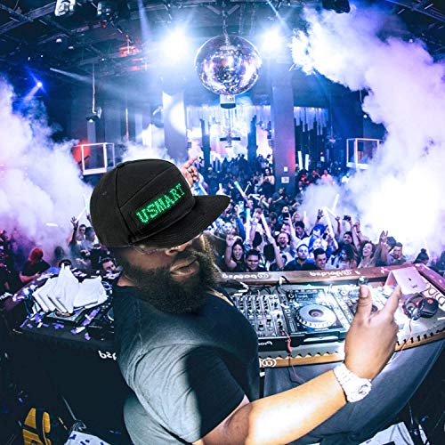 EONYUANGUO LED Light Up Hat, Led Display Hat Cap Cool Hat with Screen Light Waterproof, DIY Editing Hip-hop Flash Cap for Club Party Birthday Christmas, App Controlled (Black) EONYUANGUO LED Light Up Hat, Led Display Hat Cap Cool Hat with Screen Light Waterproof, DIY Editing Hip-hop Flash Cap for Club Party Birthday Christmas, App Controlled (Black)