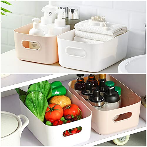 Hwtcjx 12 Piezas Cestas de Almacenaje, Cajas Organizadoras de Plástico con Asas, Cestas Almacenaje, Cesta de Ordenación, Cesta de Almacenamiento para Hogar, Cocina, Baño, 15.5x11x5.5cm (Blanco) - imagen 6