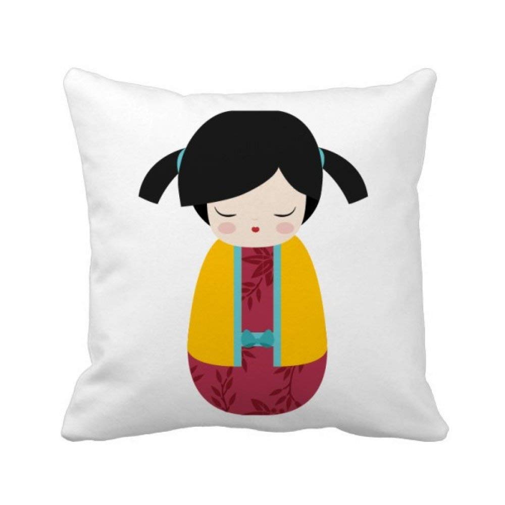 Coussin Kimono Japonais Jaune 40x40cm pour Raviver un Canapé Terne et Ancien