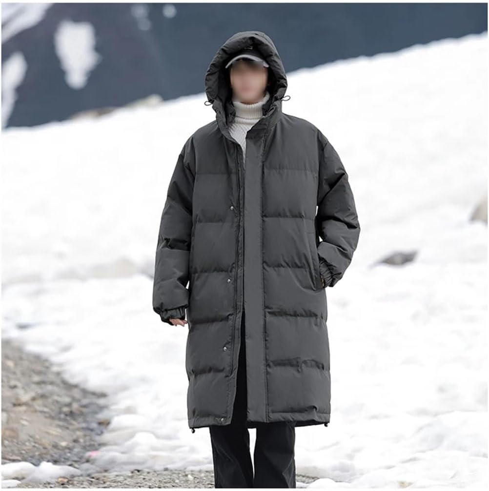 Men's Winter Long Puffer Jacket Hooded Thicken Puffy Down Coats Outdoor Windproof Warm Windbreaker
