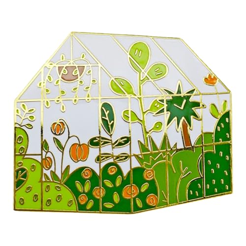 Image of Garden Greenhouse Shed Enamel Pin Badge Accessories - Growth, Garden, Flower, Plant Lapel Pin Brooch