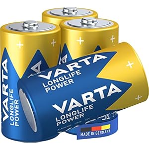 VARTA Batterien C Baby, 4 Stück, Longlife Power, Alkaline, 1,5V, ideal für Spielzeug, Funkmaus, Taschenlampen, Made in…