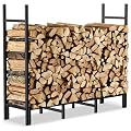 GASPRO Firewood Rack Outdoor 4FT, Heavy Duty Firewood Holder, Metal Firewood Storage Racks for Firepit Fireplace, Rust-Resistant, Easy to Assemble