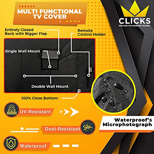 Outdoor Waterproof Tv Cover 58 To 60 Inches With Bottom Cover, Heavy Duty, Thick Fabric, Weatherproof Outdoor Tv Enclosure For Outside Tv #TOP4