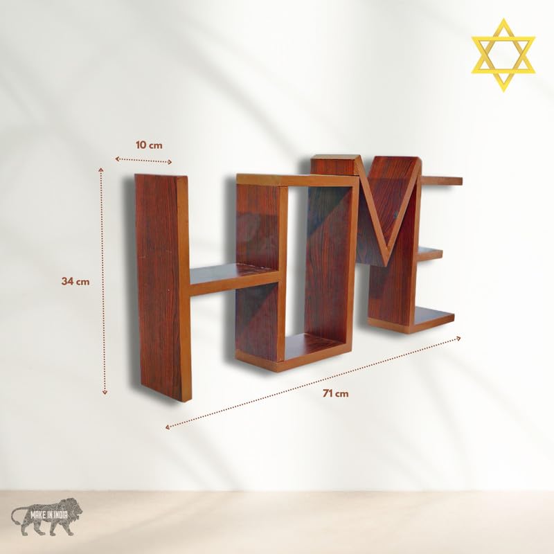 YANTRA CREATORS MDF Vertical Home Shelf | Rosewood Finish Designer